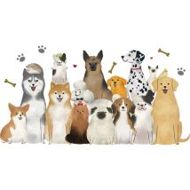 Ahlsen Ein Satz Süßer Hunde-wandaufkleber, Wandaufkleber, Wanddekoration Für Wohnzimmer, Büro, Schlafzimmer