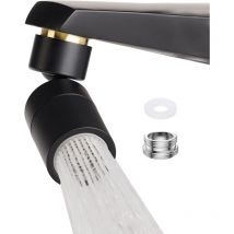 Embout pour Robinet de Cuisine, Mousseur pour Robinet Noir, Aérateur de Robinet Noir Pivotant, Embout Robinet Cuisine 2 Modes, avec Adaptateur