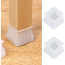 Embouts de chaise en silicone carrés, 32PCS Tables Chaises Pieds Coussinets Casquettes Casquettes de chaise Protège-jambes de chaise, Empêche les