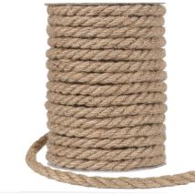 Ficelle Jute Naturelle 10mm 15m Fil de Jute Naturel Corde de Jardin pour Chat Griffoir, Jardinage, Travaux Manuels Décoratifs - Ahlsen