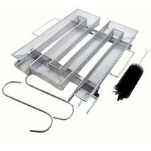 Générateur de fumée froide en acier inoxydable avec 2 crochets à viande + 1 brosses de nettoyage - Fumoir pour barbecues, barbecues, fumoirs à fumer