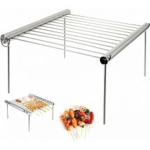 Grille Portatif en Acier Inoxydable, Mini Grille-Gril, Barbecue de Camping Portatif, Barbecue Pliant Portatif Extérieur, Simple Barbecue Portatif