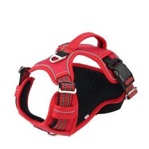 Ahlsen Harnais Chien Anti Traction, Harnais pour Chien Grand Moyen Réfléchissant Réglable Gilet Chien avec Poignée Respirante Harnais Poitrine de