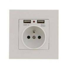 Ahlsen - Juego de 2 enchufes de pared, enchufe de pared con doble usb 5V/2100mA, enchufe incorporado con 2 puertos usb, práctico y manejable