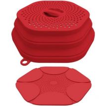 Ahlsen - Kit couvercle pour micro-ondes multifonction avec tapis antidérapant,Couvercle micro-ondes sans BPA,Passoire pliante, Accessoires de