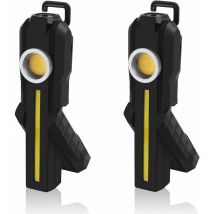 Ahlsen - Lampe de Travail led, Lampes de Travail cob Rechargeables avec Support Base Magnétique Crochet de Suspension 4 Modes Lampes de Poche led
