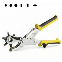 Ahlsen - Leder-Lochzange, mit Kupferbasis, Revolver-Lochzange, für Gürtel, Stoff, Leder, Pappe, pvc, 6 Locher in den Größen 3,5 mm, 4 mm, 4,5 mm, 7×3