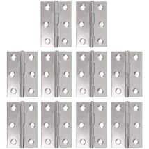Lot de 10 charnières inox charnière piano charnières pliantes bandeau de charnière de porte de meuble charnière 48 mm avec 6 trous de fixation