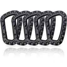Lot de 10mousquetons, Mousqueton Plastique, Mousqueton Tactique, Mousqueton Militaire, Mousquetons en Plastique Dur de qualité supérieure, Robustes,