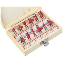 Ahlsen - Lot de 12 fraises pour défonceuse avec tige de 8 mm en carbure de tungstène - Outils professionnels pour le travail du bois et le bricolage
