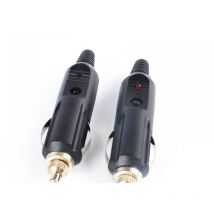 Lot de 2 Connecteurs/prises allume-cigare automobile avec diode 12V et 24V mâle - Ahlsen
