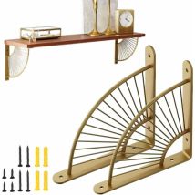 Ahlsen - Lot de 2 Équerre pour Étagere Murale 200mm Support Console Acier Inoxydable Equerre Murale Supports d'Étagère pour Étagere Murale en Fer