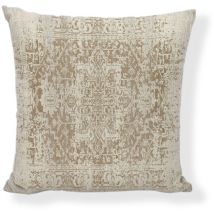 Lot de 2 Housse Coussin 45x45 Boheme Moderne Decoratif Taie d'oreiller Lin Housses de Coussin Beige Mandala Motif Carrée Coussin Decoratif pour