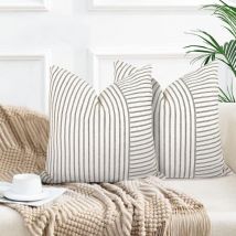 Lot de 2 housses de coussin 40x40cm housses de coussin déco boho noir - Ahlsen