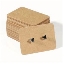 Ahlsen - Lot de 200 cartons rectangulaires porte-boucles d'oreilles, en papier, support de clous d'oreilles, 2,5 cm x 3,5 cm pour cadeaux de mariage,