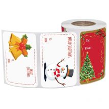 Lot de 250 étiquettes autocollantes pour cadeaux de Noël pour sacs cadeaux, cartes, enveloppes, décalcomanies d'anniversaire, de mariage, de vacances