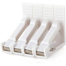 Lot de 4 Pinces de NappeBlanc avec Pince réglable à Haute Tension, épaisseur de Table d'env 4,5cm, Pince de Table pour Jardin, Pique-Nique, fête,