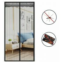 Ahlsen - Magnetische Fliegengittertür 90 x 210 cm, ultrafeines Netz, Magnetverschluss, Klebestreifen ohne Bohren, Moskitonetz ist perfekt für Flure,