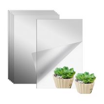 Ahlsen - Miroir Acrylique, 6 pezzi Miroir Muraux Autocollant 10x15cm, Feuilles de Miroir Flexi, Miroir Mural Adhesif, Non en Verre Miroir Flexible,