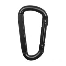 Mousqueton Noir Inox à ressort diamètre 8mm - Longueur 8 cm - lot de 2. Crochet Mousqueton Polyvalent Intérieur/Extérieur pour Hamac, Porte-Clés,