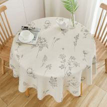 Nappe Ronde Beige Printing 150cm, Petite Nappe Ronde Linge de Table Ronde, Nappe Ronde Coton Coton et Lin Nappe de Table Ronde utilisé pour Table à