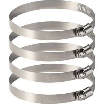 Ahlsen - Pack of 120 mm adjustable stainless steel hose clamp for securing flexible hoses (141 mm - 165 mm).