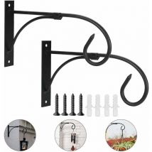 Pack of Wrought Iron Hanging Hooks, Rustproof Hanging Plant Holder, Screw-in Wall Hook with Extension Tube, Wall Plant Hooks for Garden, Birdhouse,