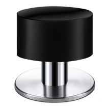 Ahlsen - Pack Self Adhesive Black Rubber and Stainless Steel Door Stops with Strong Adhesive, Noise Isolating Door Stops, Metal Door Stopper