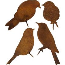 Pájaros para árbol - Decoración de jardín de metal - Pátina de óxido natural - Ahlsen