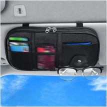 Ahlsen - Pare Soleil Voiture Organisateur, Rangement Étui Sac pour Carte clé Licence Téléphone Portable Bill Document, Organisateur de Pare Soleil de