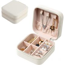 Ahlsen - Petite Boîte à Bijoux pour Femme de Voyage en Cuir PU,Organisateur de Boîte à Bijoux Portable,Coffret à Bijoux pour Ranger