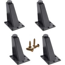 Ahlsen - Pieds de Meuble 4 Pièces Pieds de Meuble Réglable Pieds de Table en Métal Pieds Meubles Alliage D'Aluminium Pied Canapé Noir pour Meuble