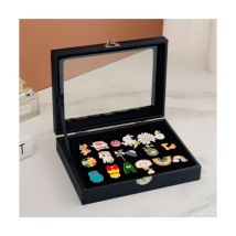 Ahlsen - Pin Box Cabinet Broche Collection Vitrine avec Fenêtre Transparente Badges Display Box, Hard Rock, Badges Épinglettes et Médailles à