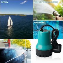 Pompe à Eau Pompe Vide Cave dc 12V 50W 4500L/H Pompe Immergée pour Puit Pompe Vide Piscine Pompe Submersible pour Piscine, Cave, Étang avec Câble de