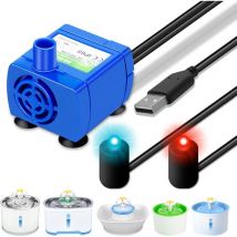 Pompe Rechange Fontaine Chat Pompe: Pompe Fontaine Ultra Silencieuse avec Mini Pompes led pour Animaux Compagnie, Pompe Remplacement pour Pompe
