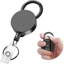 Ahlsen - Porta credencial retráctil, carrete de credencial resistente Eulps con clip para cinturón, llavero con anilla de acero y cordón para oficina