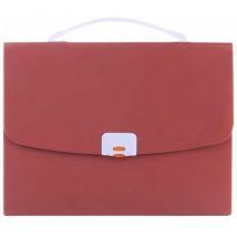 Ahlsen - Portable de Poche A4 Document d'affaires Sac d'organes Dossier de Stockage Organisateur étudiant Test Porte-Papier Pack Rouge