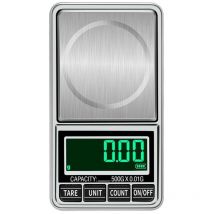 Ahlsen - Portable Numérique de Poche Balance, Professionnel Multifonctionnel, Dos Lit Écran lcd pour Bijoux, Céréales, Or Pesage, Gris ,100-0.01g