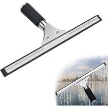 Raclette à vitre Professionnelle, Raclette Vitre en Acier Inoxydable avec Lame de 25 cm, pour Nettoyer et Sécher le Verre, le Carrelage, les