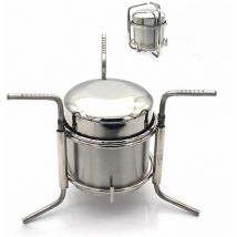 Ahlsen - Réchaud à Alcool de Camping Portable Alcool en Acier Inoxydable Cuisinière en Plein Air Pliant Mini Spirit Cooker Pique-Nique bbq Cookout