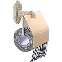 Ahlsen - Rétro Porte- Papier Toilette en Aluminium Mural,Support Mural Support Papier sans percage pour Salle de Bain wc (Blanc)