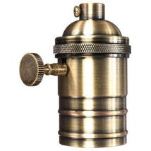 Retro style E26/E27 antique copper light bulb holder with brass es screw on/off switch - Ahlsen