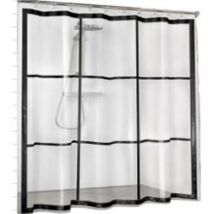Rideau de douche peva, Transparent, Noir - Ahlsen