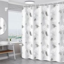Ahlsen Rideau de Douche,Rideau de Douche en Polyester,Anti-moisissure Rideau de Douche,Rideau de Douche Transparent,Lavable Rideau de Douche,Rideaux