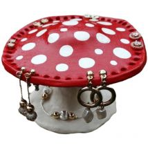 Ahlsen - Rouge 26 Trous Champignon Boucle d'oreille Présentoir Résine Boucles d'oreilles Stands Art Décoratif Boucle d'oreille Rack Joli Porte-Bijoux