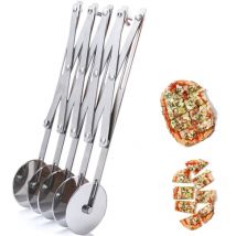 Ahlsen - Roulette à Pizza à 5 Roues Diviseur De PâTe En Acier Inoxydable, Trancheuse à Pizza, Coupe-PâTe à Biscuits, Couteau à PâTisserie,PâTisserie