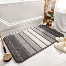 Rutschfeste Badematte, extra weicher Badezimmerteppich, maschinenwaschbar, wasserabsorbierend, 50 x 80 cm, Grau - Ahlsen