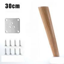 Set Mit 4 Möbelbeinen Aus Holz, Schräge Tischbeine Mit Montageplatten Und Schrauben – 30 Cm - Ahlsen
