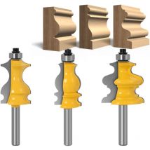 Ahlsen - Set of 3 router bits for architectural moldings 8 mm, router bits for woodworking