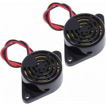 Ahlsen - SFM-27 DC3-24V 10 pcs Buzzer Alarme Bip Électronique Bip Buzzer Actif Piezo Buzzer 100dB Tonalité Alarme Sonnerie Son Continu, Noir, 10pc